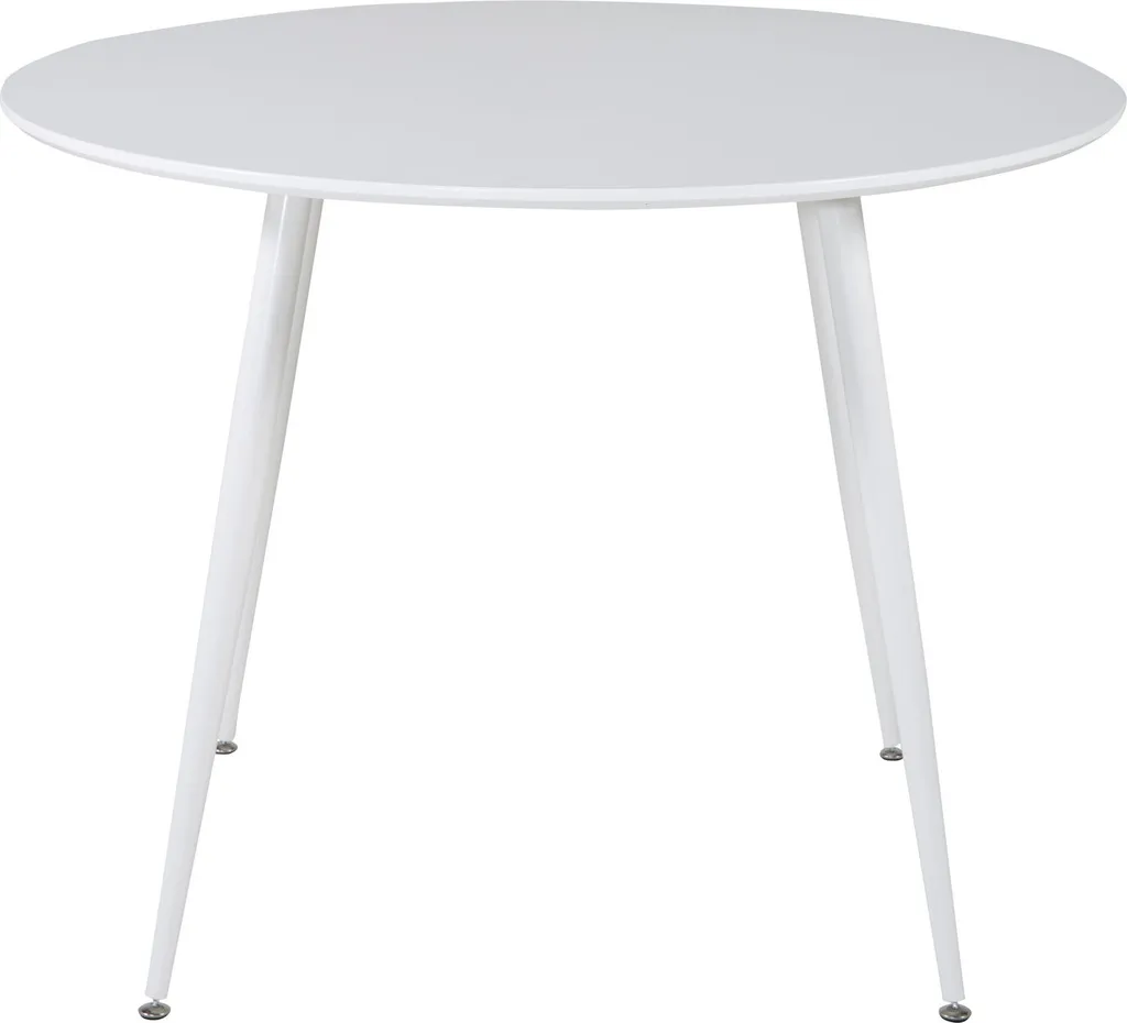 Table de cuisine Plaza Ø100cm blanc laqué avec piètement stable