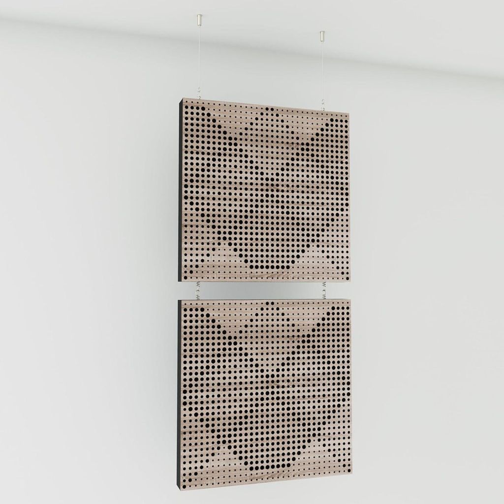 2er-Pack—Dekorative Akustik-Hängepaneele |100x50cm | Hängende Raumteiler | Modulare schallabsorbierende Paneele |WILDS | Sonoma