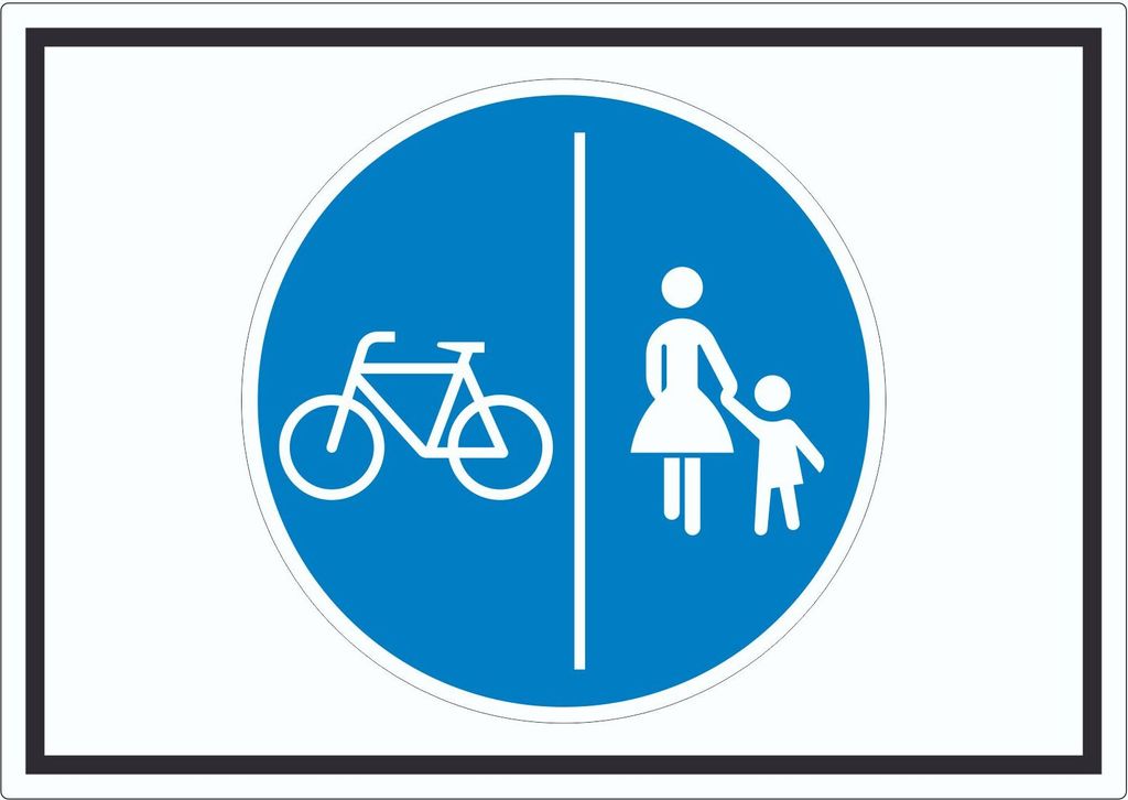 Aufkleber Getrennter Rad- und Gehweg Symbol A5 (148x210mm)