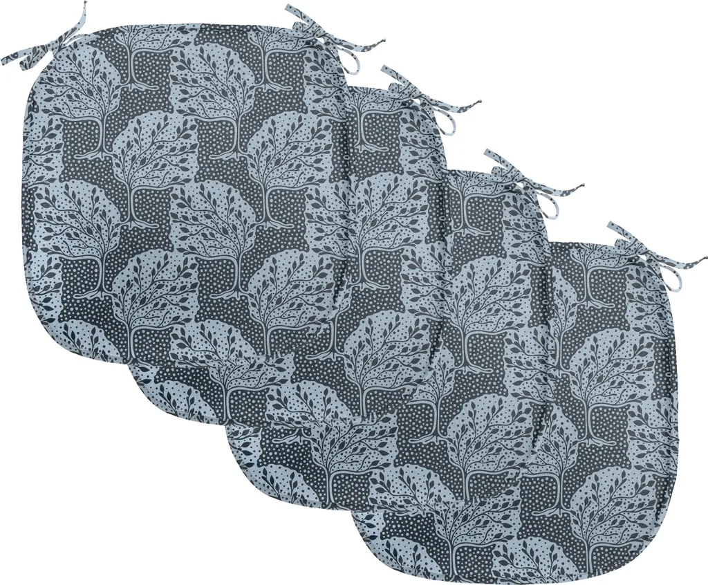 ABAKUHAUS Lot de 4 Coussins de Chaise Forêt Dessinée 40x40cm Bleu Bébé