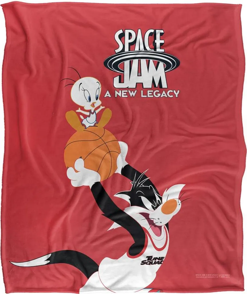Couverture Space Jam A New Legacy Mono Soyeuse TV25328 Rouge Noir