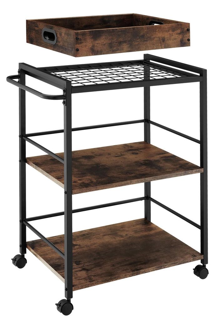 tectake® Servierwagen Worcester 65 x 41,5 x 87 cm Produktbild 
