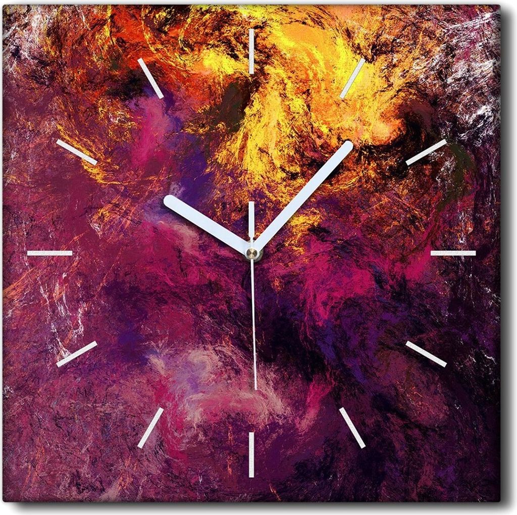 Coloray Uhr auf Leinwand 30x30 cm Wand Uhr Dekoration Wohnzimmer Segeltuch weiße Zeiger -Abstraktionswolken