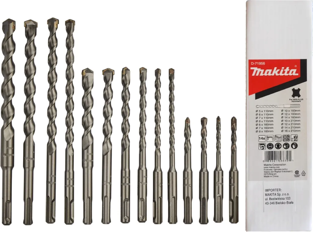 Makita D-71956 Set 14 Punte SDS-Plus | Qualità e Durata Garantita