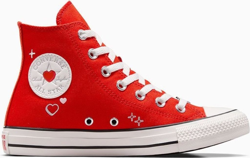 Converse Ctas Y2k Silikon Herz Patch Damen Textil Turnschuhe in Rot – undefined / Rot