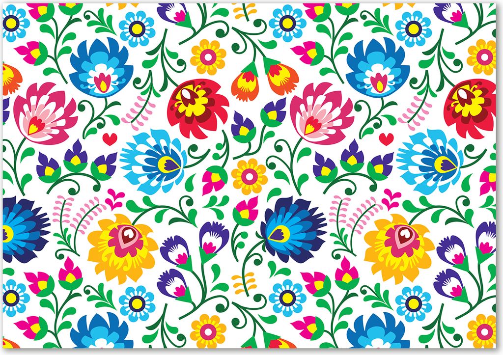 Tulup Glas-Bild - 100 x 70 - Wandbild aus Glas - Wandkunst - Wandbild hinter gehärtetem Sicherheitsglas - Blumen & Pflanzen - Ethnisches Muster ...