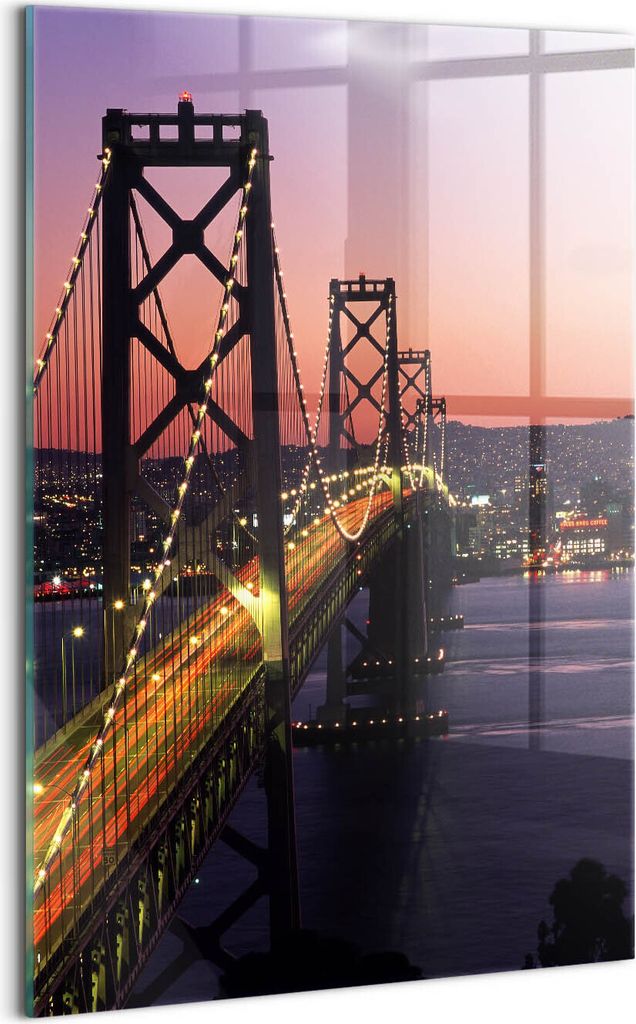 Designer Glasbild - Wandbild - Glas Bild - 40x60 cm - San-Francisco-Brücke