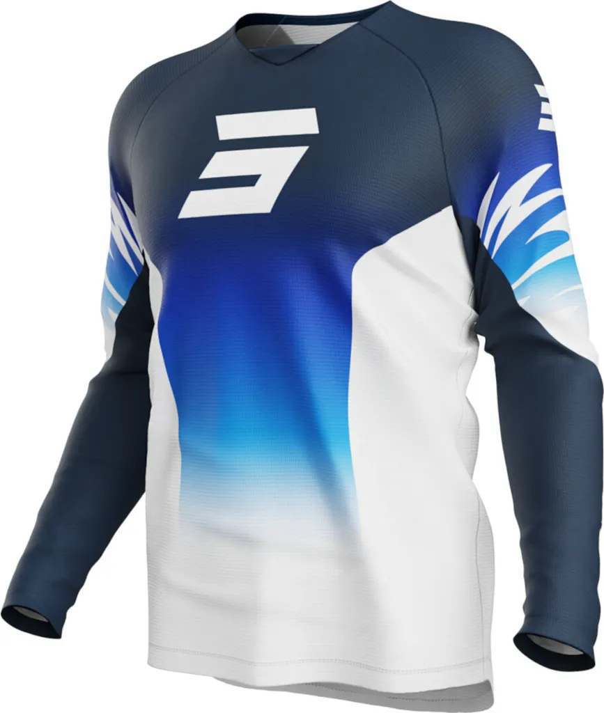 Maillot Shot Devo X-Trem Respirant Bleu/Blanc M pour Motocross et Enduro