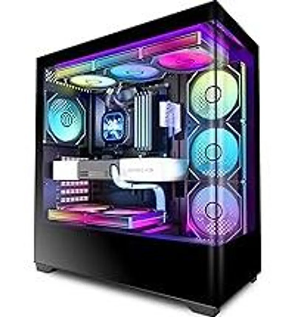 Case PC KEDIERS P4 Nero: Airflow Top con 7 Ventole e Vetro Temperato