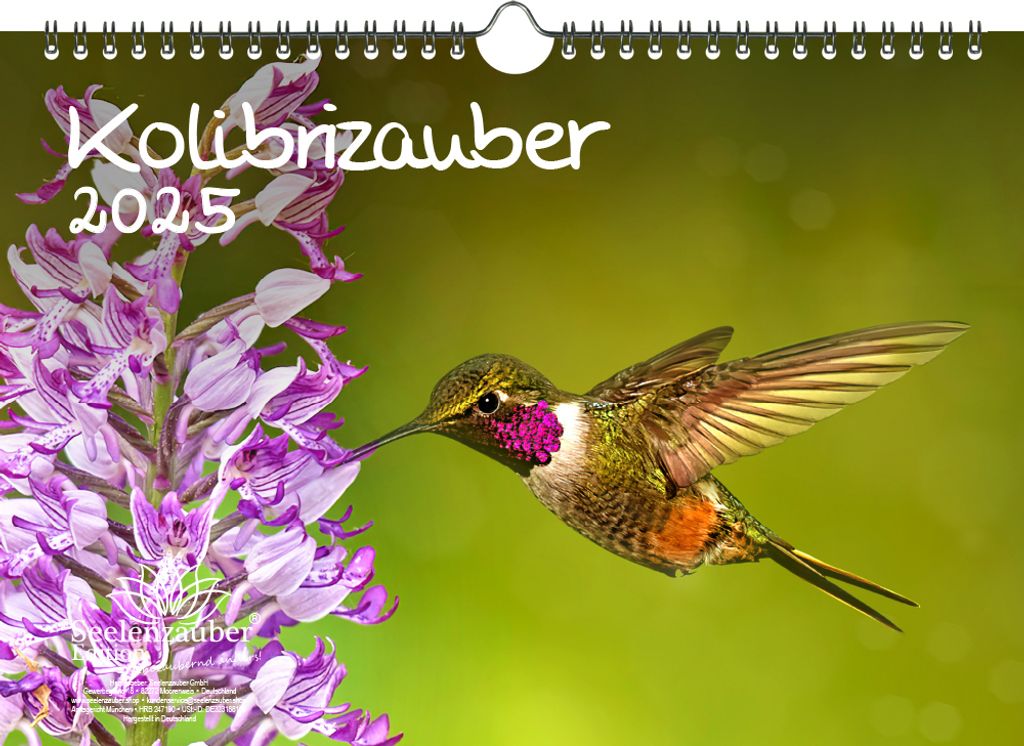 Kolibrizauber DIN A4 Kalender für 2025 Vogel - Seelenzauber