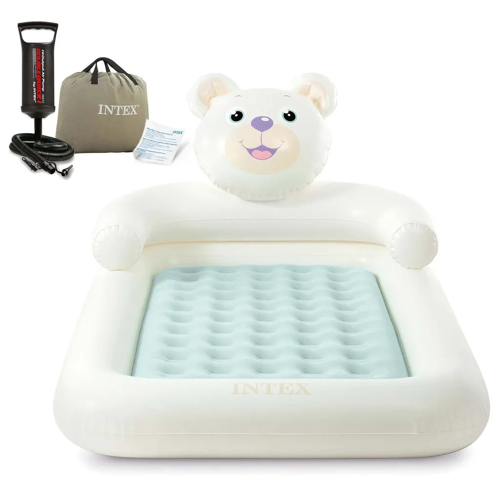 Matelas Gonflable Enfant Intex Bear Kidz - Lit d'Appoint Ours Brun