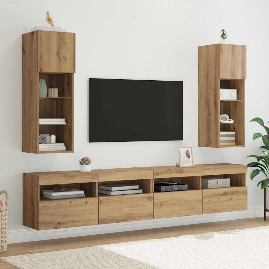 Maison Exclusive - Wandmontierte TV-Schränke 2 pcs Artisan-Eiche 30,5 x 30 x 90 cm