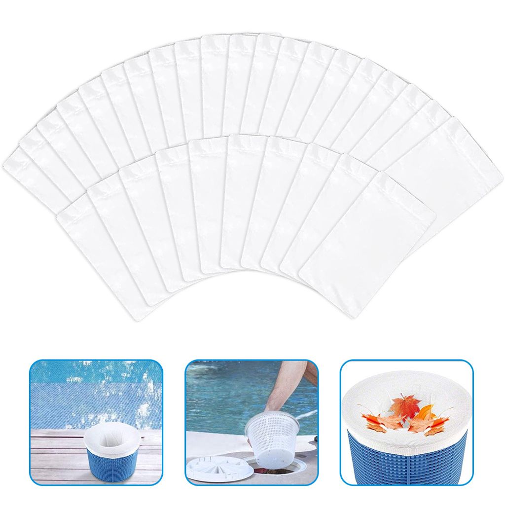 Pool Skimmer Socken, 30 Stück, zum Einsparen von Wasserpumpen, Filtern, Körben und Ölsammlern