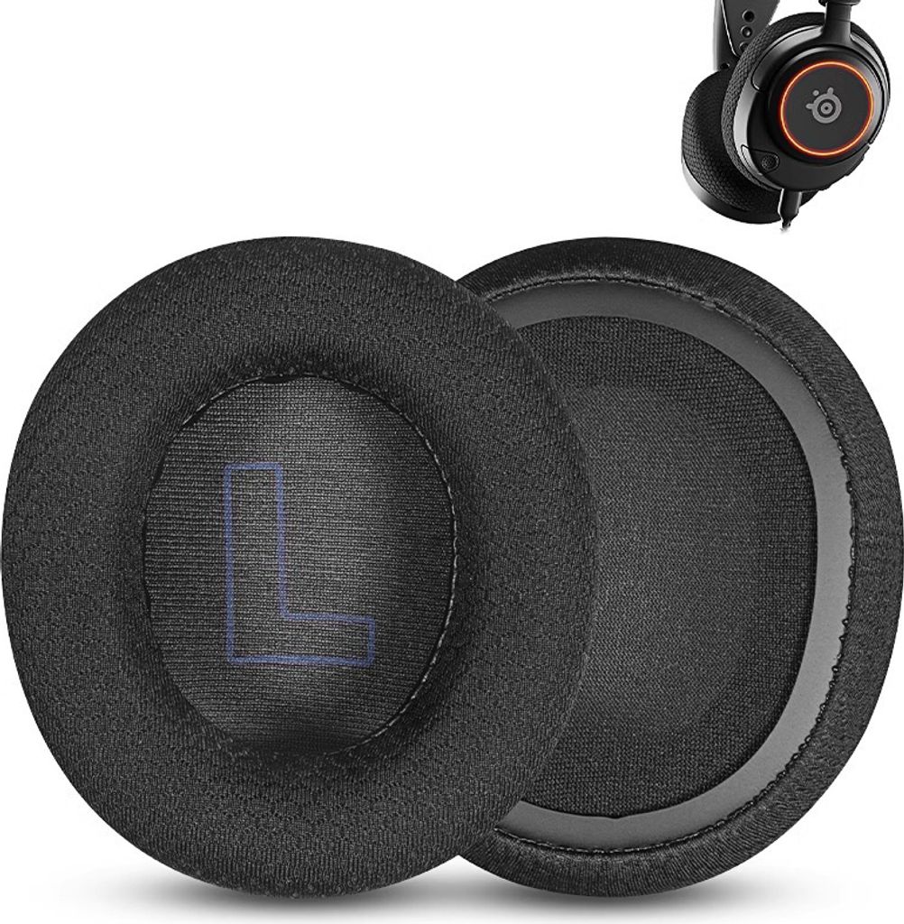 INF Ersatz-Ohrpolster für SteelSeries Arctis Nova Pro Kopfhörer Schwarz + Blau