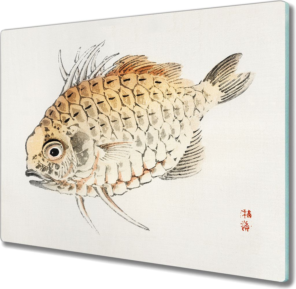 Coloray Hackbrett Kochplattenabdeckung Herdabdeckplatte 60x52 cm Schneidebrett Küchenbrett - Tiere Fische