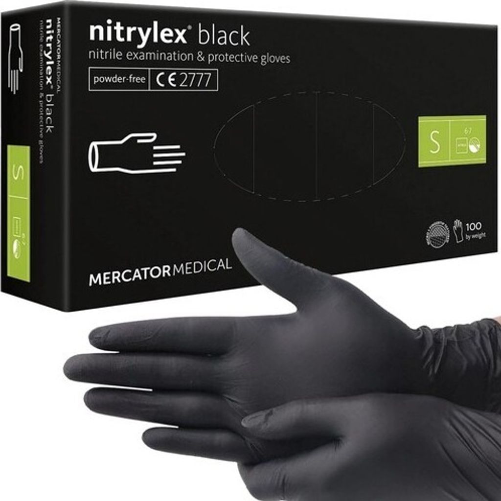 Mercator Medical Nitrylex Einmalhandschuhe, schwarz, Produktbild 16
