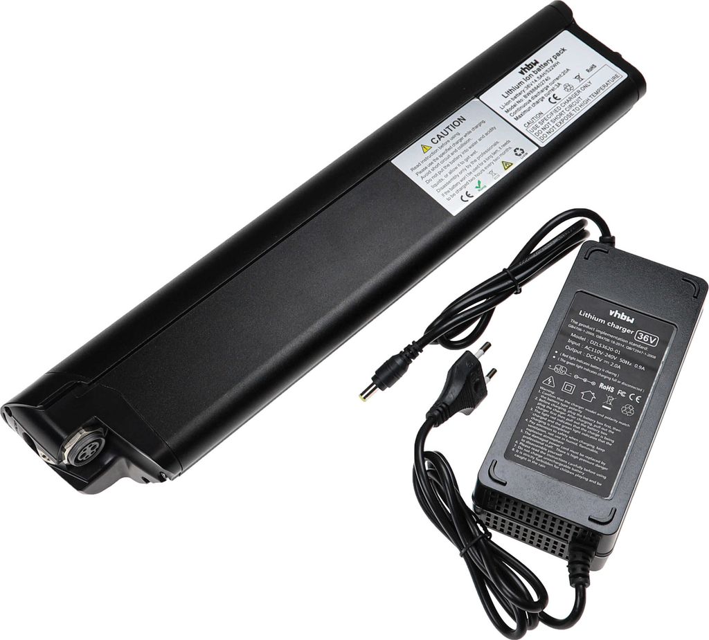 vhbw Akku kompatibel mit Zündapp Z810 E-Bike (14,5 Ah, 36 V, Li-Ion, inkl. Ladegerät) - Schwarz