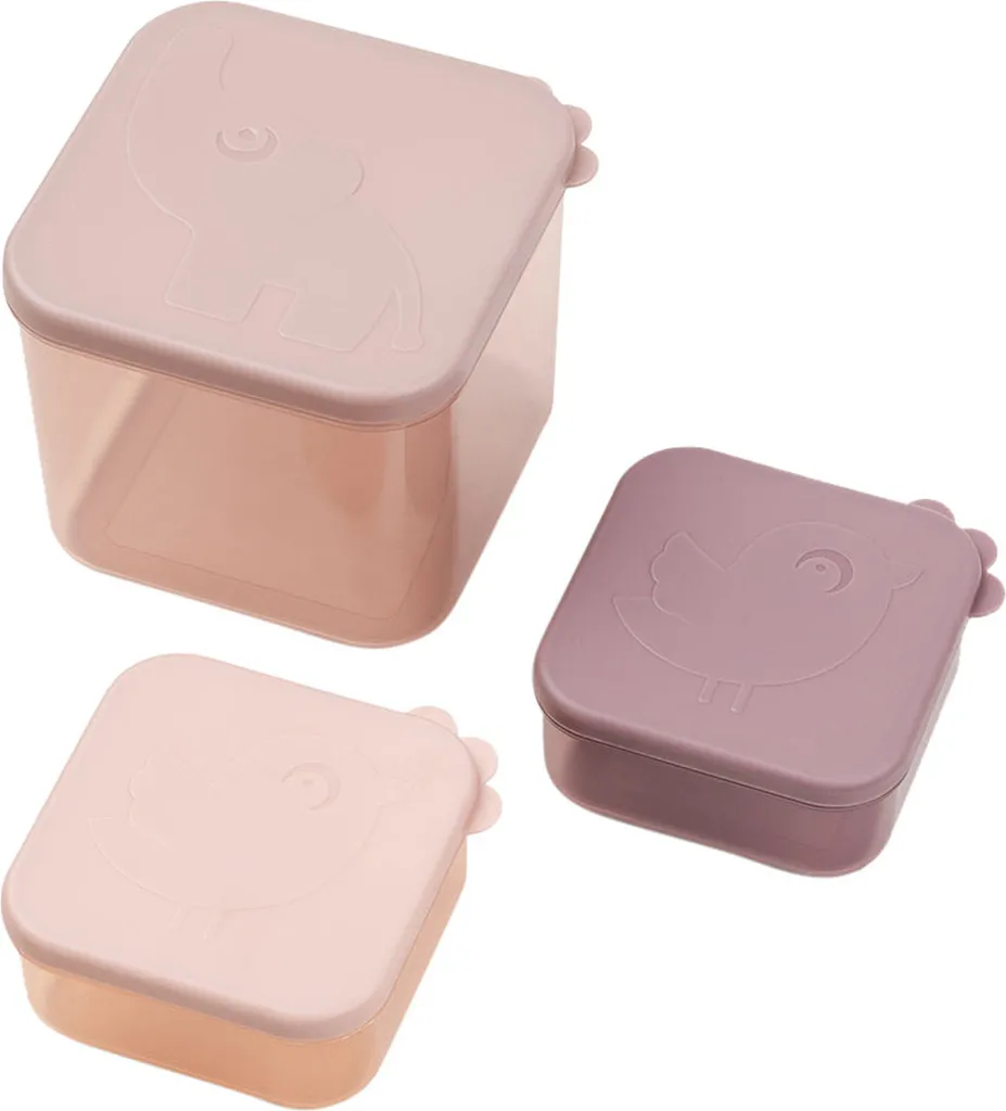 Done By Deer Elphee Snackbox Set 3 Pezzi Polvere | Contenitori Merenda