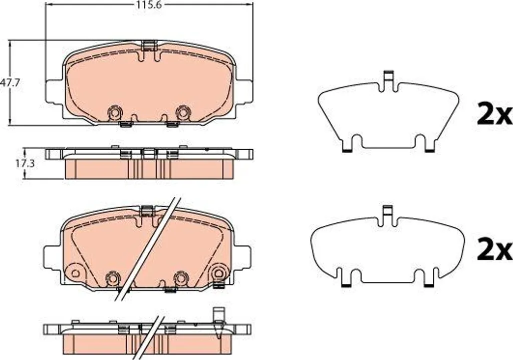 Plaquettes de frein haute durabilité TRW GDB2321 standard OE