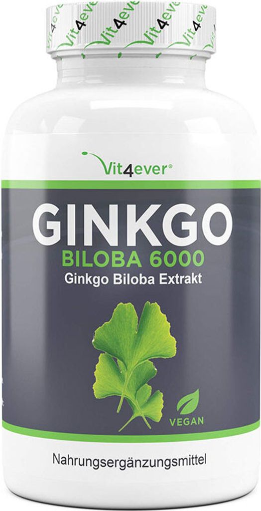 Ginkgo Biloba 6000 mg - 365 tabletten – Premium extract: Productafbeelding 