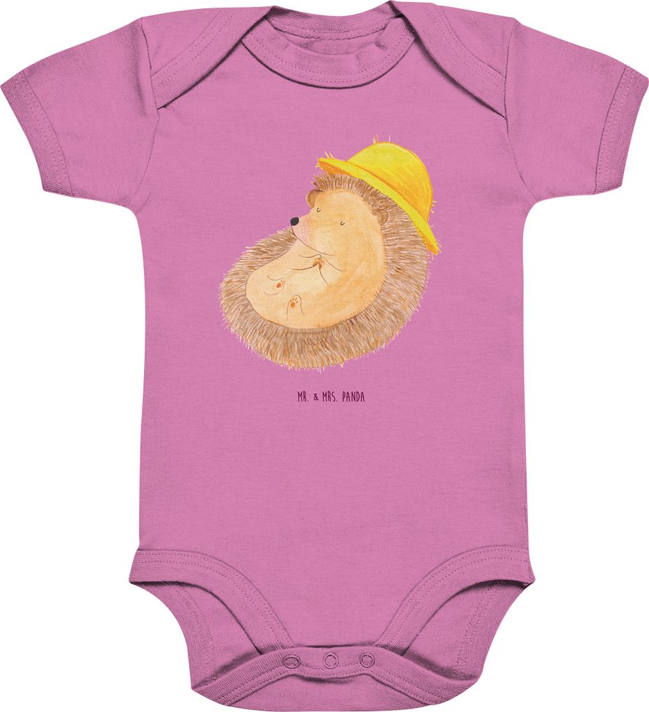 Mr. & Mrs. Panda Strampler Baby Igel Beten 12. - 18. Monat - Bubble Gum Pink - Geschenk, Leben, Genießen, Babystrampler, babykleidung body, Dankba...
