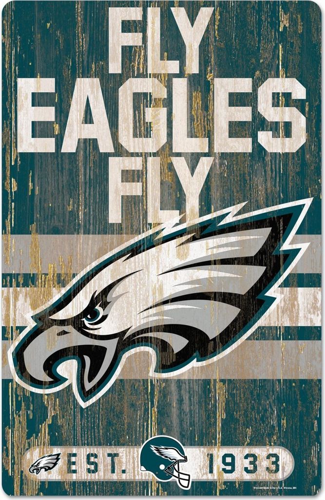 NFL Philadelphia Eagles Slogan Wood Sign Holzschild Holz Produktbild 