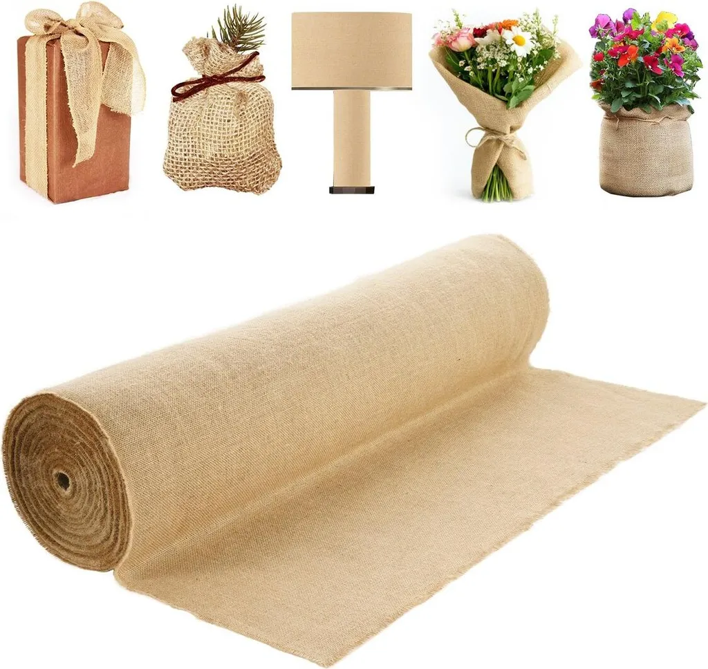 Rouleau de toile de jute robuste 40 po x 150 pi pour plantes et DIY