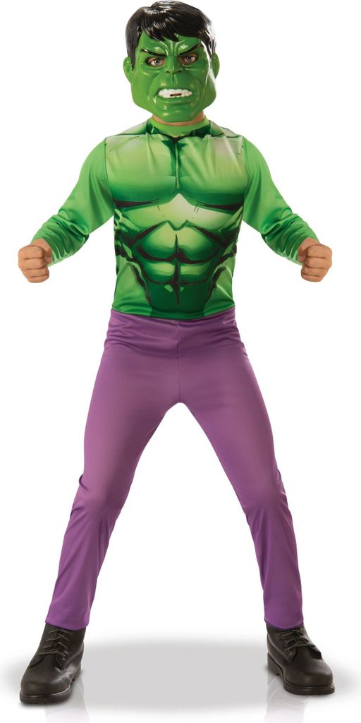 Hulk kinder kostuum, comic licentie kostuum, groen-paars - Productafbeelding 