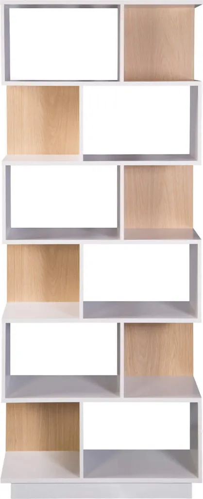 Meuble de Rangement Bibliothèque Moderne Blanche et Bois Silene