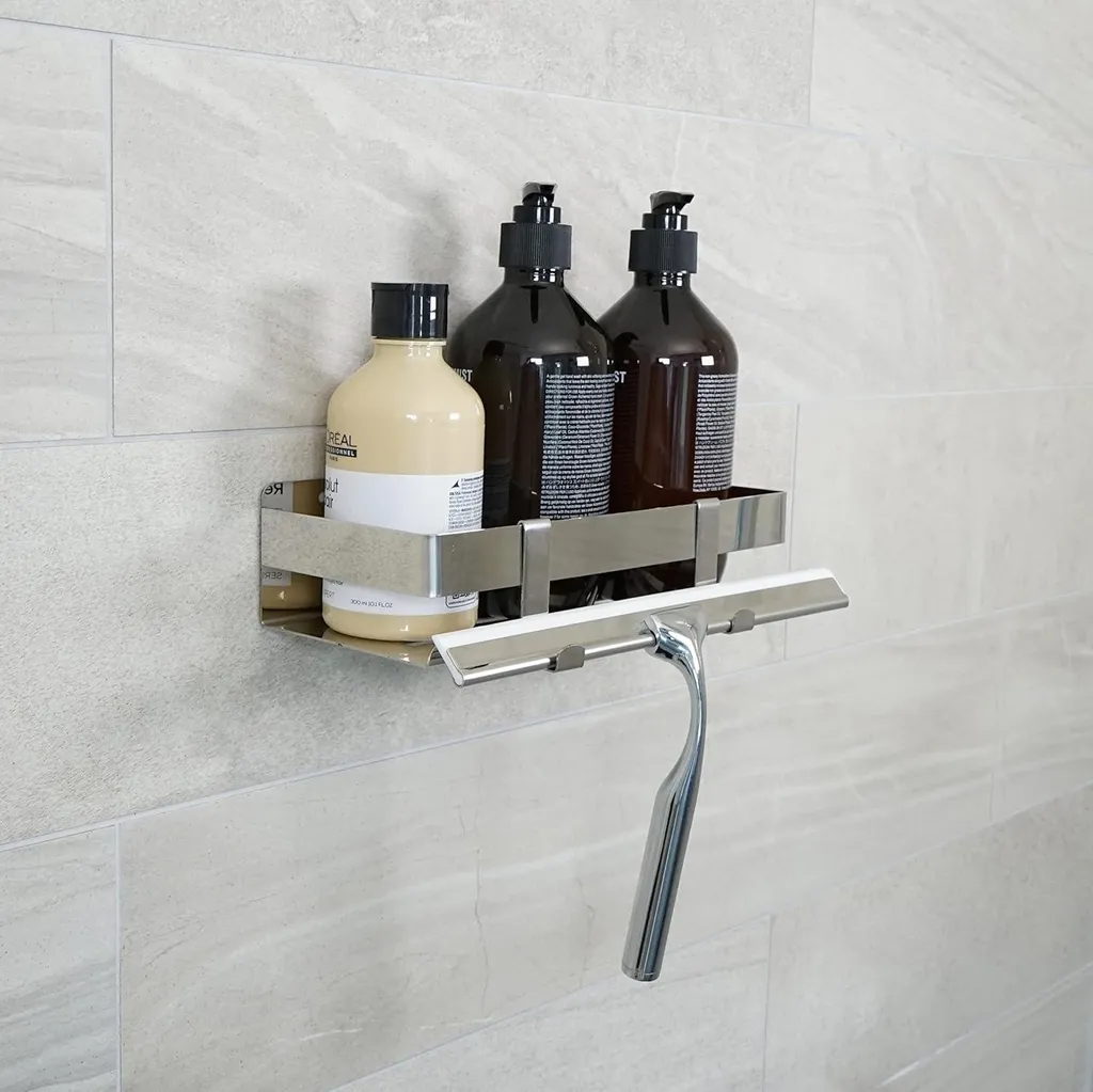 Étagère de douche anti-rouille sans percer - Solution rangement mural