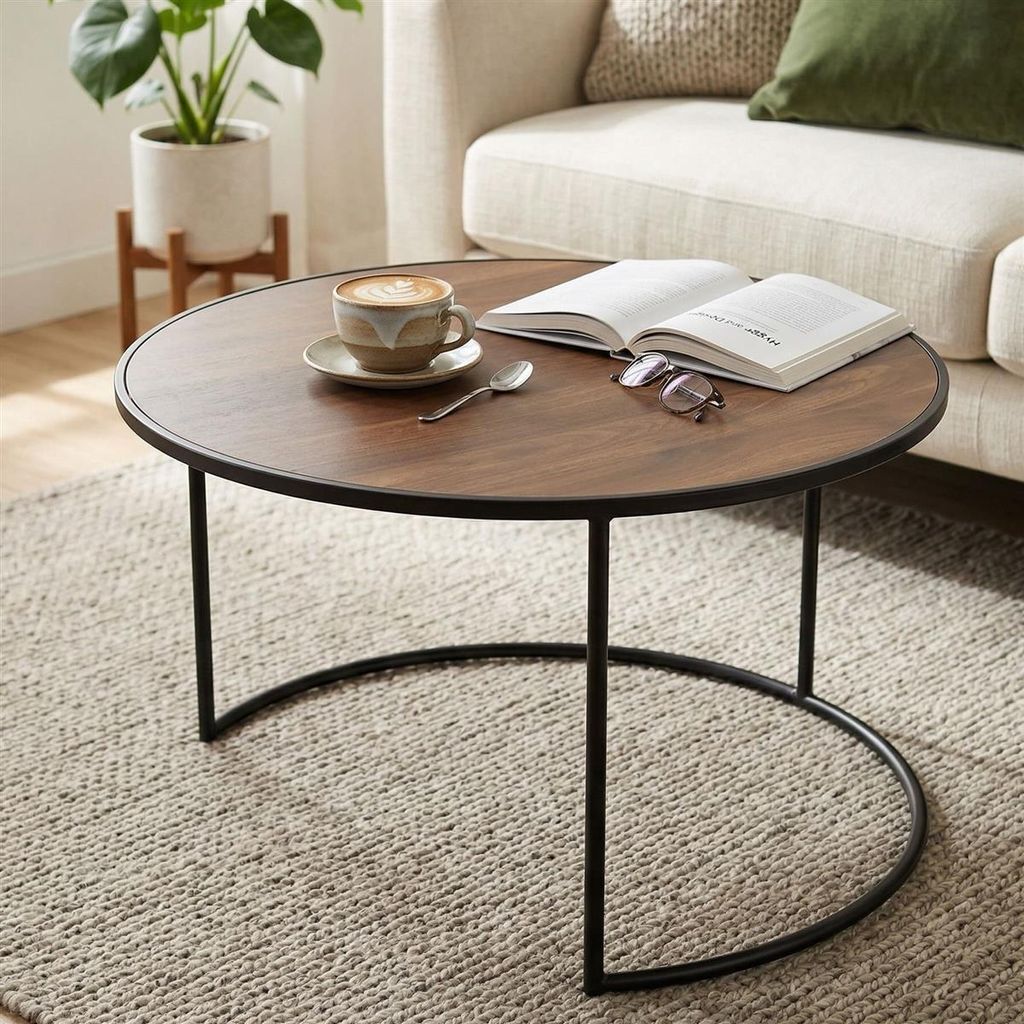 Beistelltisch "Modern" rund Ø 57 cm, Tischplatte furniert Produktbild 