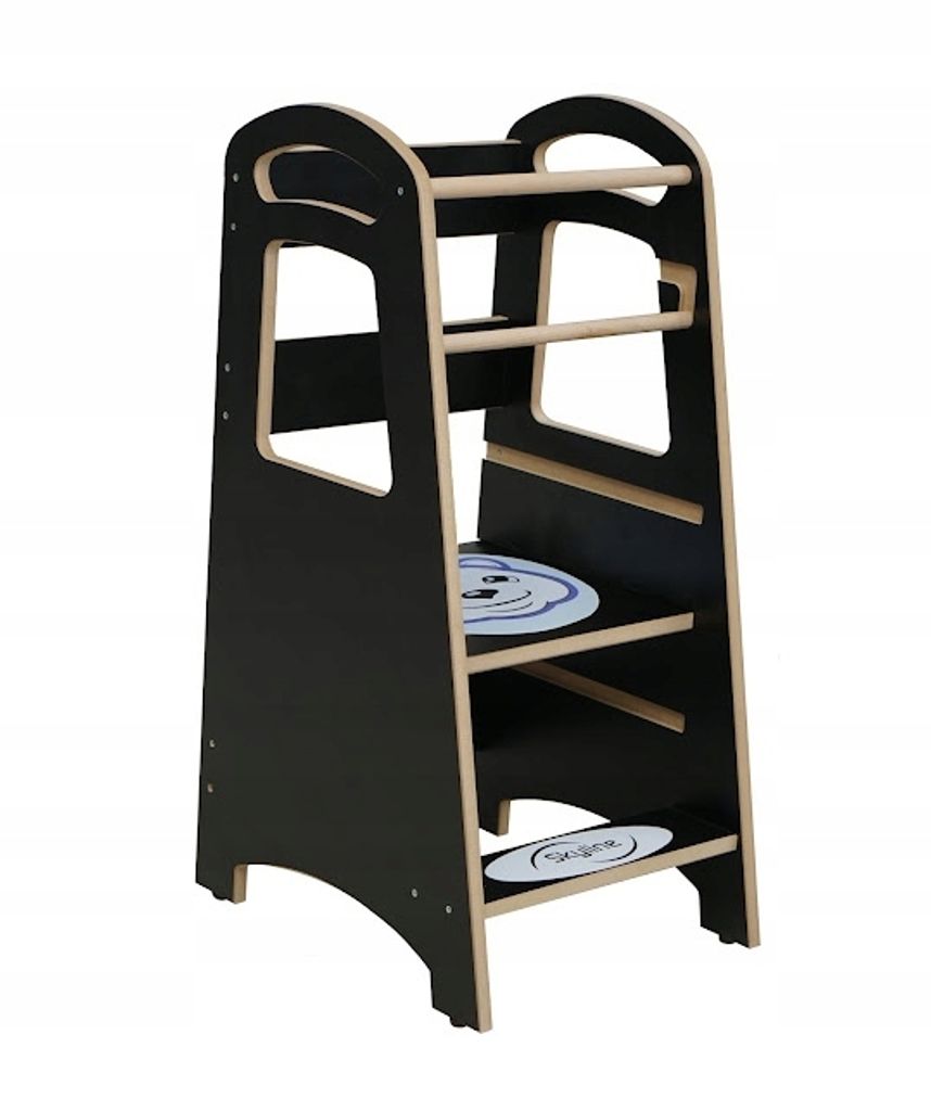 Skyline Steh und Lernturm Baby ab 1 Jahr Montessori Learning Tower Höhenverstellbar Tritthocker Kinder Indoor Möbel Kinderzimmer Trittschemel Kit...