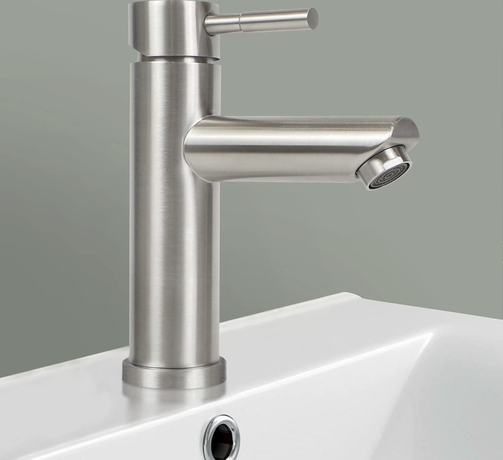 ZMH Wasserhahn bad Waschtischarmatur waschbecken - Armaturen Hochdruck Kaltwasserhahn mit Auslauf Höhe 100mm Armatur einhebelmischer Mischbatterie...