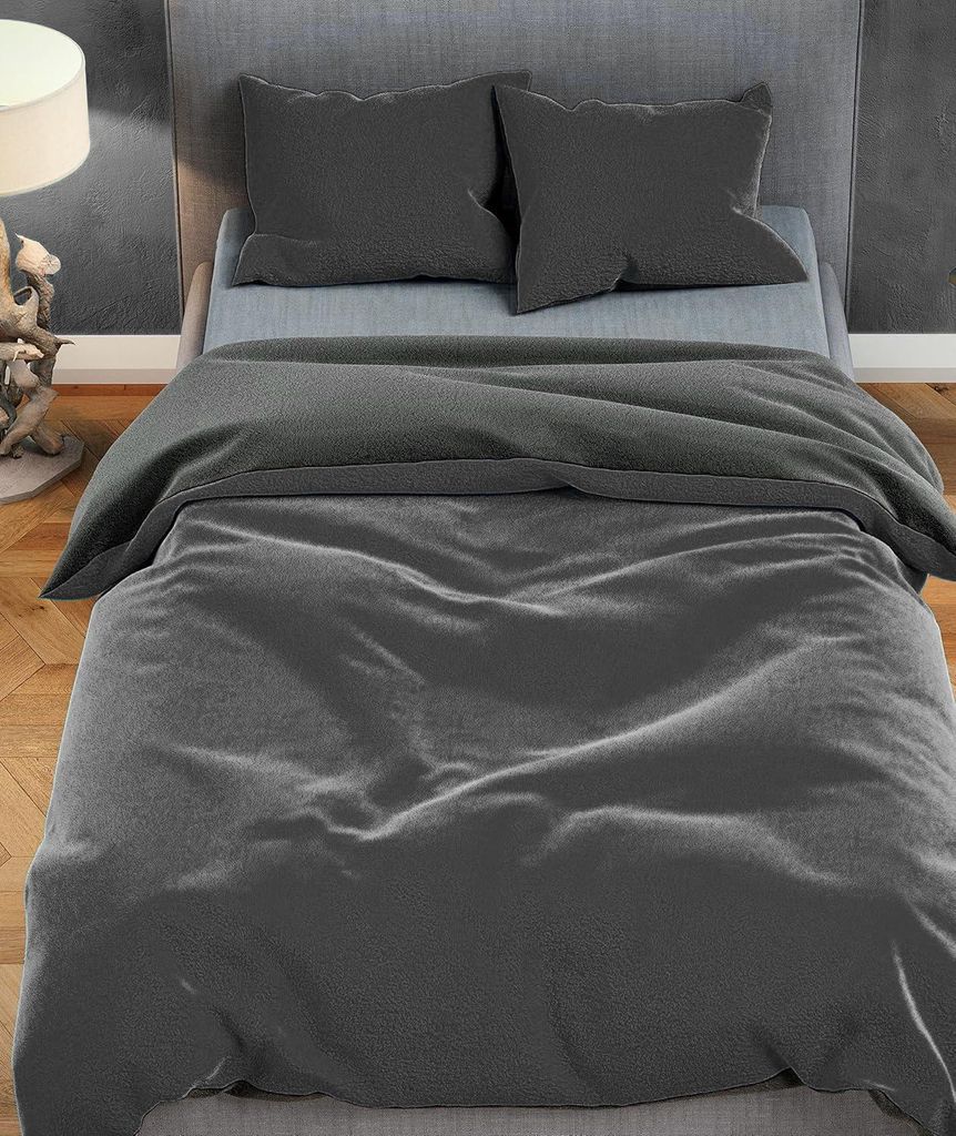 Set di biancheria da letto in peluche 200x220 cm Nero Immagine del prodotto 