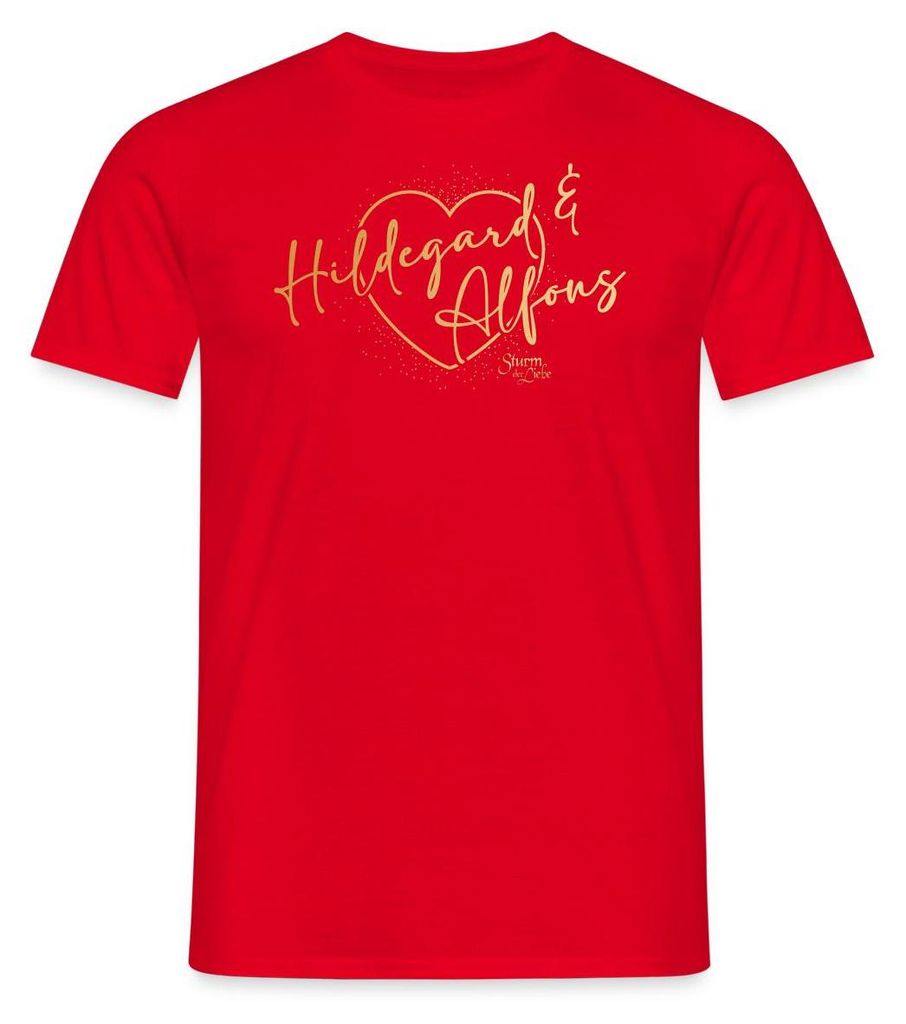 Spreadshirt Sturm Der Liebe Traumpaar Hildegard & Alfons Sonnbichlers Männer T-Shirt, XXL, Rot