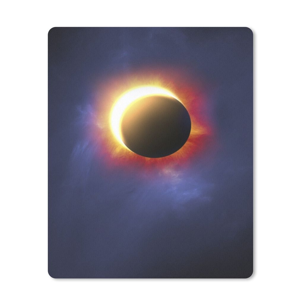 MuchoWow Mauspad Mousepad Illustration der roten Korona während einer Sonnenfinsternis 30x40 cm - Mousepads - Maus Mat - Pad - Mausunterlage - M...