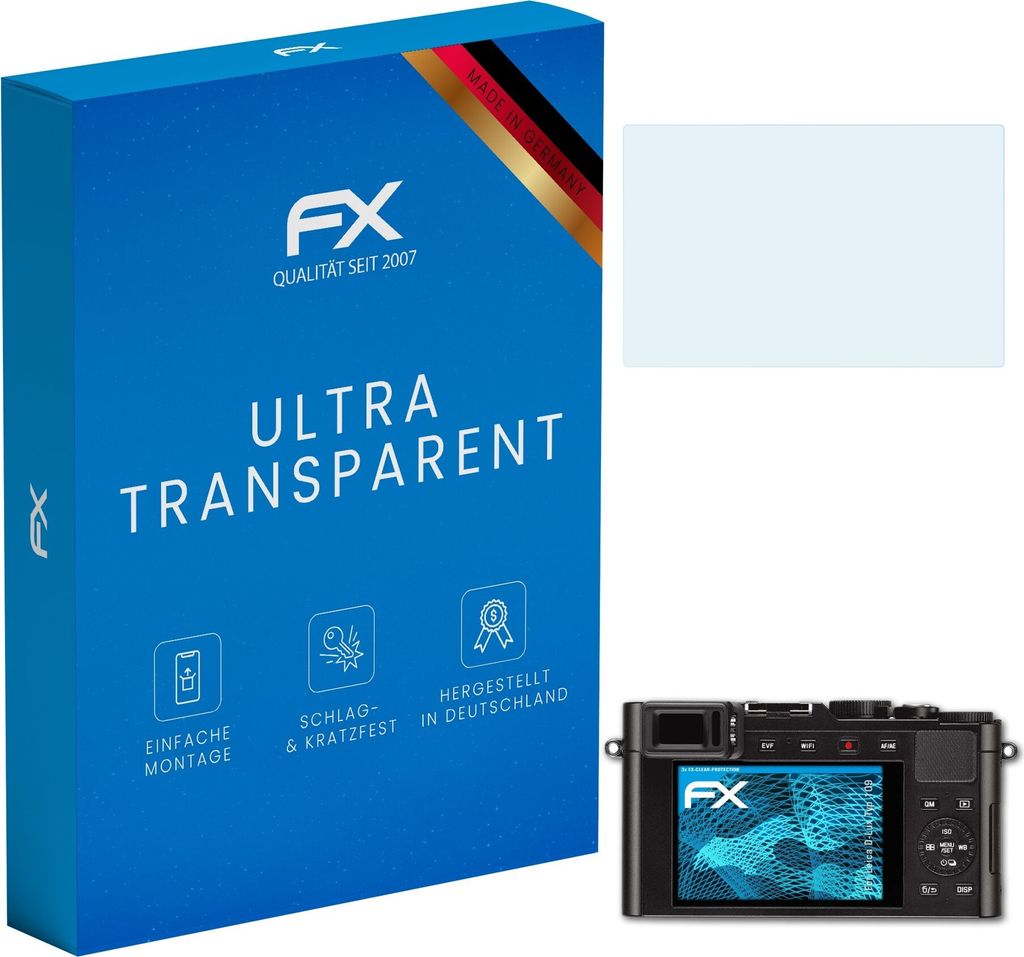atFoliX FX-Clear 3x Schutzfolie kompatibel mit Leica D-Lux (Typ 109) Displayschutzfolie