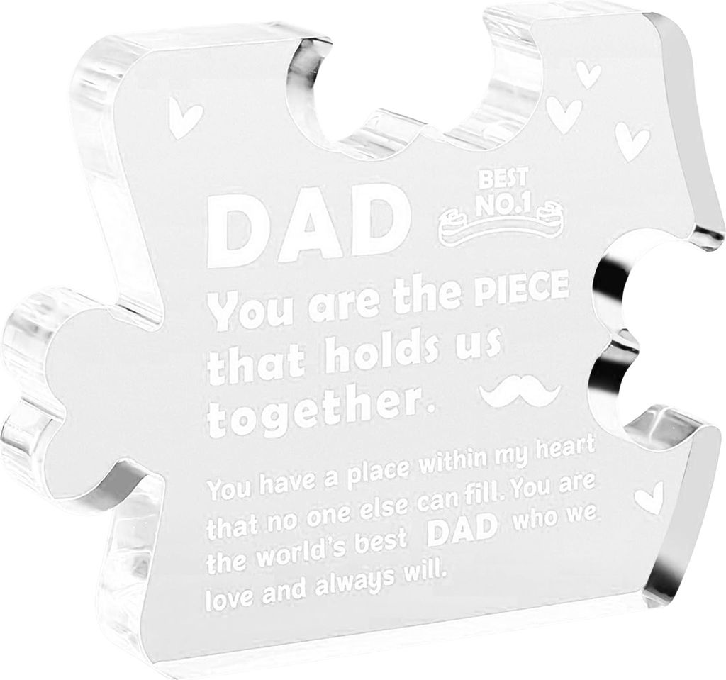 Bester Papa Acryl-Dekoration Danke Papa Puzzle Home Office Desktop Ornament Schwiegervater Stiefvater Vatertag Geburtstag Festival Geschenk