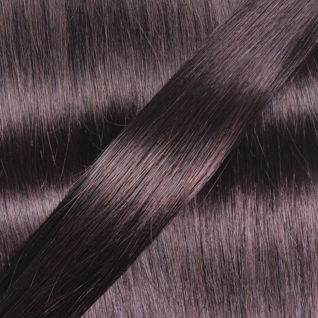 Hair2heart Tape Extensions Echthaar Glatt – 30 Tapes à 2,5g, 60cm, Farbe 2/0 Schwarz, Für Haarverdichtung & Verlängerung