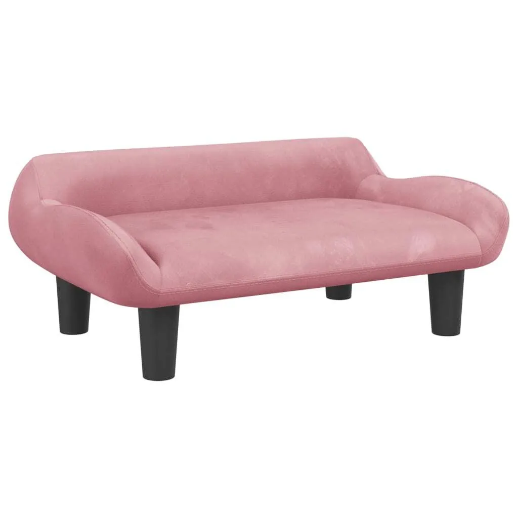 vidaXL Letto per Cani Rosa in Velluto 70x40x24 cm - Divanetto Chic