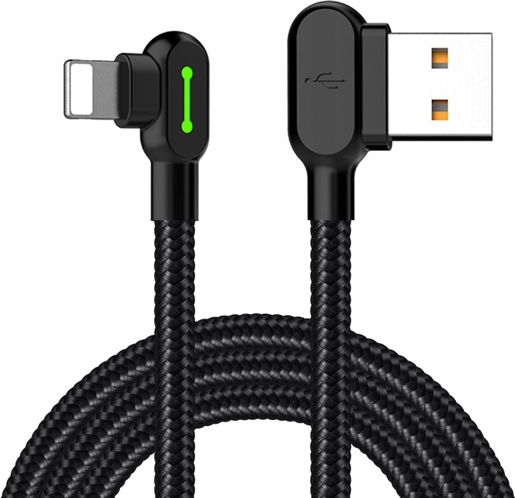 Rychlonabíjecí kabel USB Lightning LED, 0,5 m (černý) Obrázek produktu 