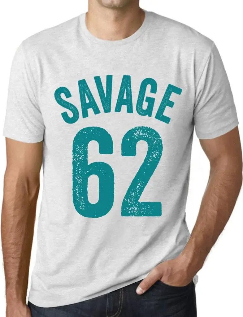 Herren Grafik T-Shirt Savage 62 Geschenk 62. Geburtstag Jahrestag 62 Jahre Jubiläum 62 Jährige Mann Jahrgang 1962 Kurzarm Lustige Druck