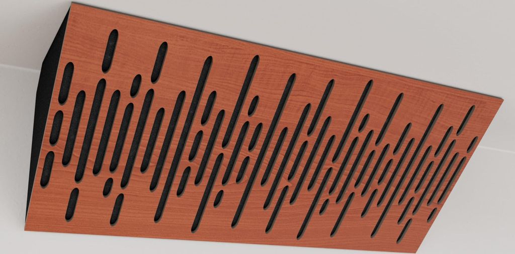 2er-Pack - Schmale akustische Eckbassfalle | Größe: 23 x 50 cm | Farbe: (Kirsche, WAVE-Horizont)