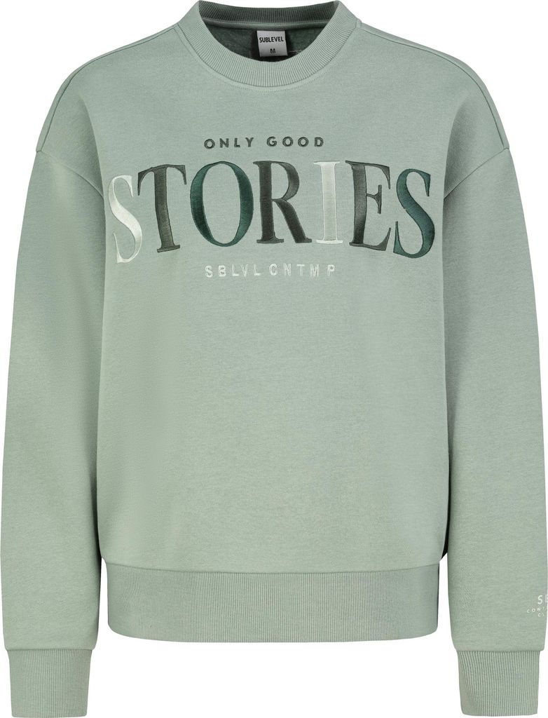 Sublevel Pullover mit Schriftzug good mood club vorne Größe: XXL