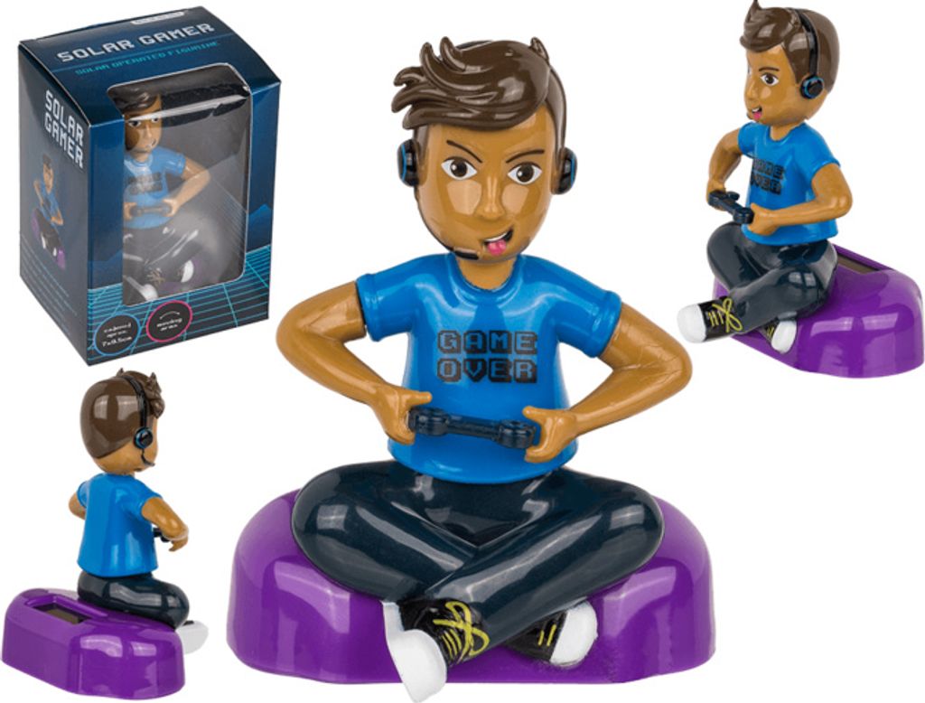 Solar Figur beweglicher Gamer Wackelnde Figur zocken Produktbild 