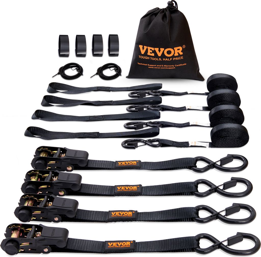 VEVOR 4er-Set Spanngurt 0,025 x 4,6 m Zurrgurt 998 kg Produktbild 