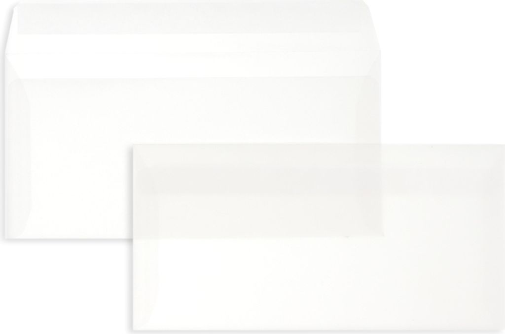 100 Transparente Briefumschläge Weiß 110x220 mm ( DIN Lang) Produktbild 4