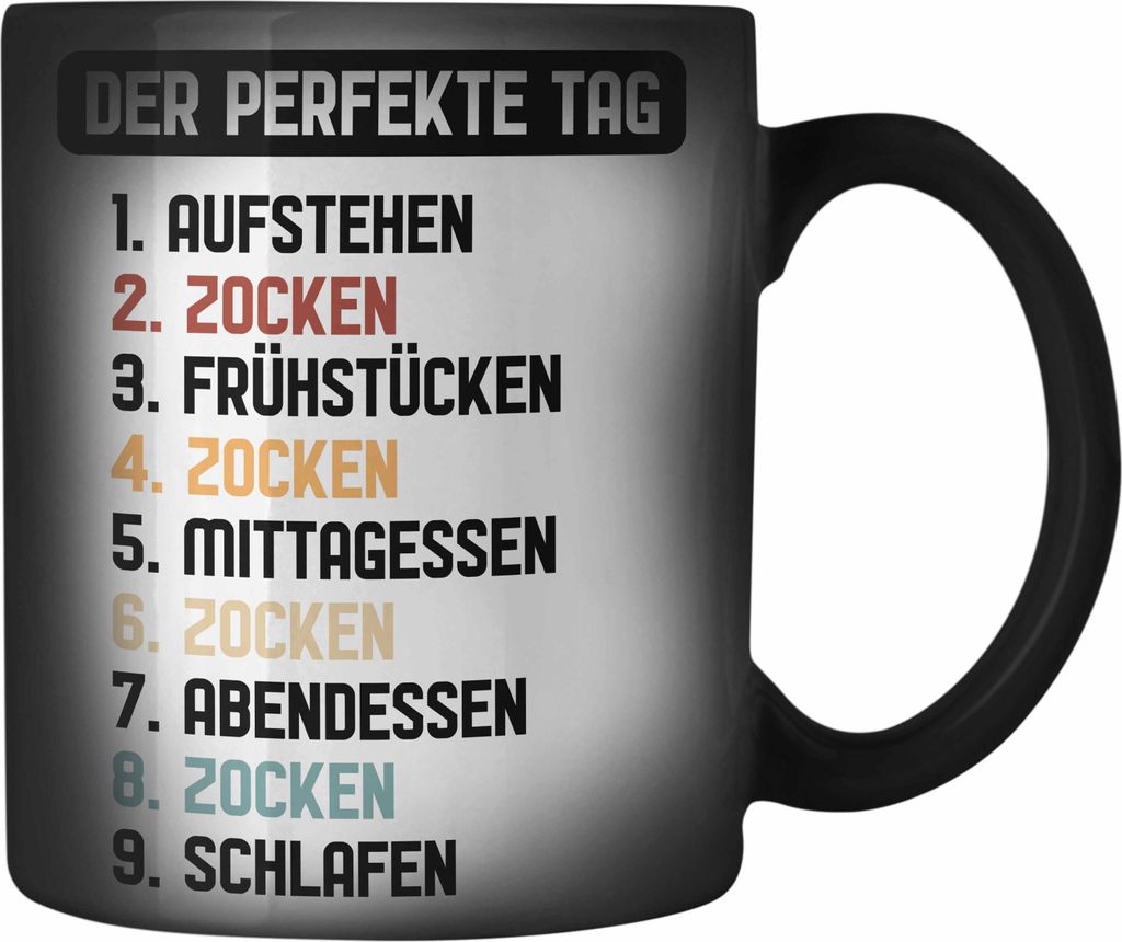 Trendation - Gamer Farbwechsel Zauber-Tasse Geschenk Jungen Zocker Mitbringsel Männer Farbwechsel Zauber-Tassen Zocken Gaming Geschenkideen PC Kin...