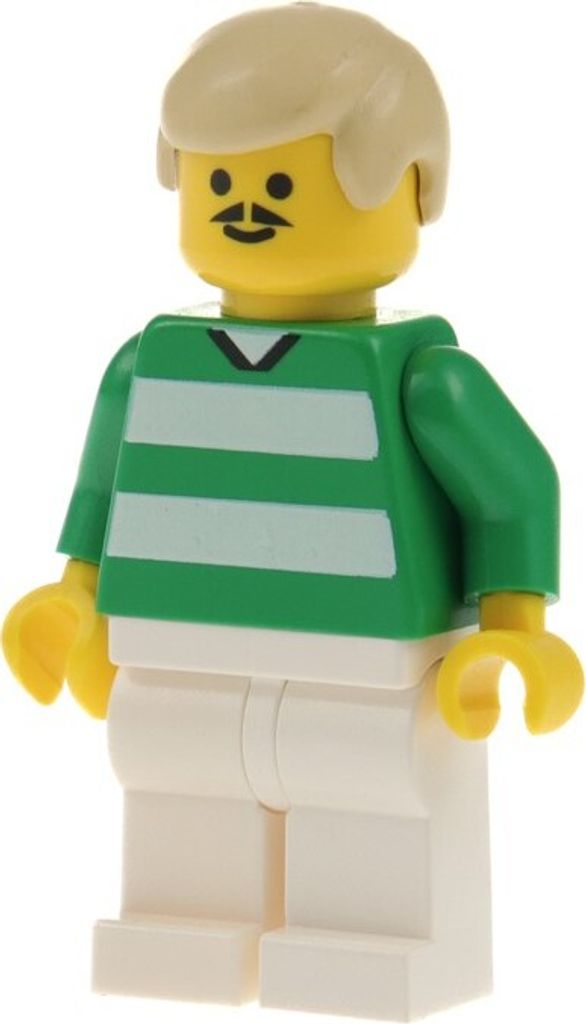 1x Lego Minifigur Soccer Fußball Spieler grün weiß Nr.9 Produktbild 
