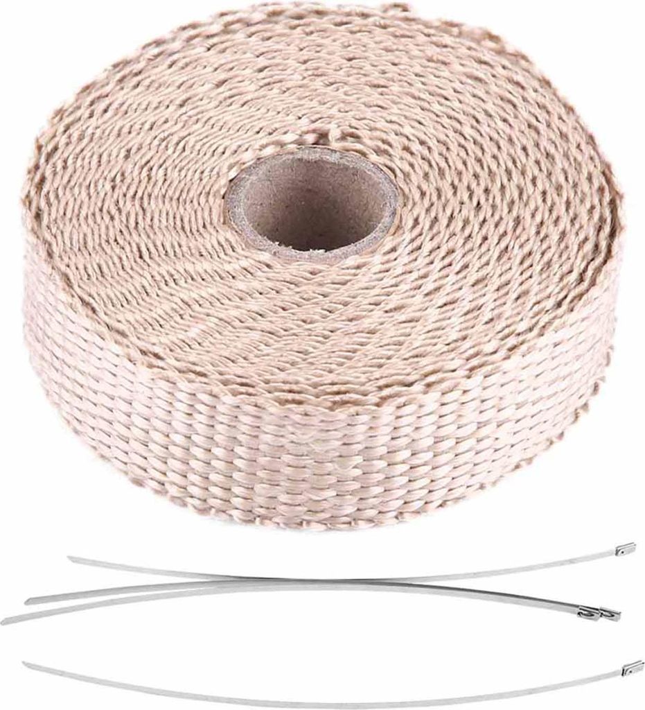 5 m Auto Isolation Tape Auspuff Wärmepackung mit 4 Edelstahlkabel Titanium